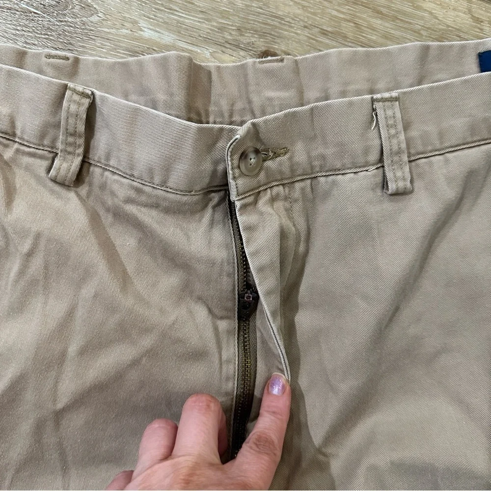 Polo Ralph Lauren Men’s Cotton Khaki Flat Front Chino Shorts Sz 42 GUC